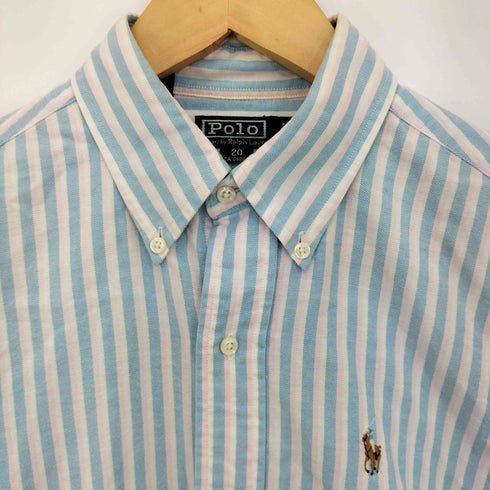 ポロバイラルフローレン Polo by RALPH LAUREN 90s ストライプ ポニー刺繍 コットン ボタンダウンシャツ レディース 20