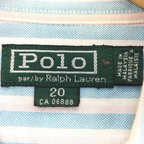 ポロバイラルフローレン Polo by RALPH LAUREN 90s ストライプ ポニー刺繍 コットン ボタンダウンシャツ レディース 20