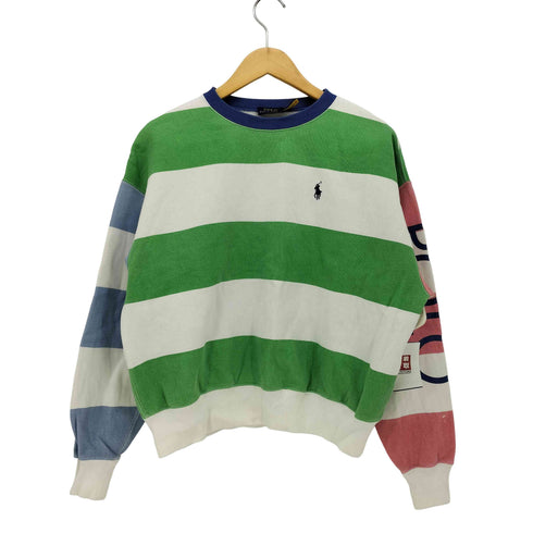 ポロラルフローレン POLO RALPH LAUREN ポニー刺繍 ボーダー 配色 クルーネックスウェット レディース import:XS
