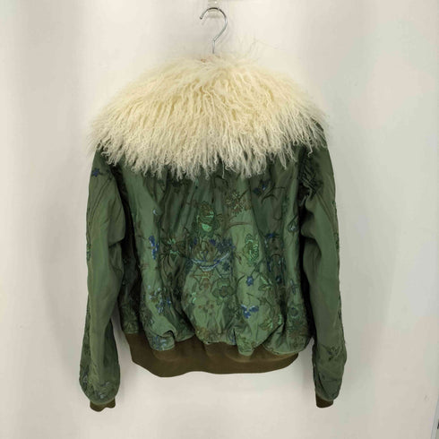 サカイ Sacai 17AW 花柄刺繍 ナイロン ファー ブルゾン ジャケット レディース 2