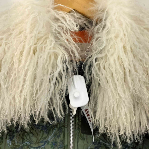 サカイ Sacai 17AW 花柄刺繍 ナイロン ファー ブルゾン ジャケット レディース 2