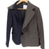 サカイ Sacai 24AW ウール ストライプ ドッキング シングル テーラード ジャケット チンストラップ付 メンズ 1