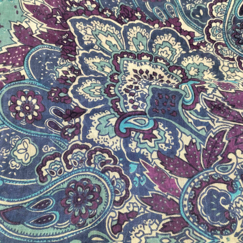 ERFURT コットン ペイズリー フリンジストール レディース