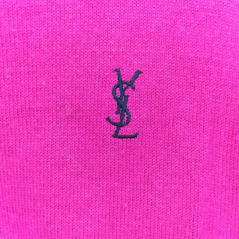 イヴサンローラン Yves Saint Laurent ロゴ刺繍 モックネック ウール ニット レディース import:M