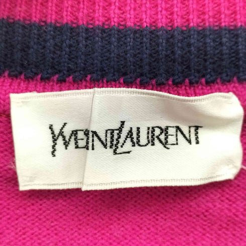 イヴサンローラン Yves Saint Laurent ロゴ刺繍 モックネック ウール ニット レディース import:M