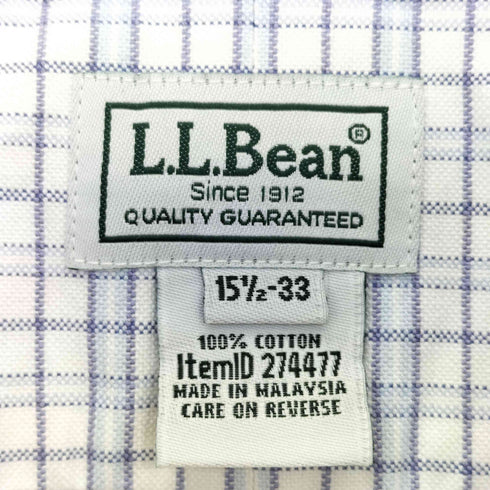 エルエルビーン L.L.Bean 00s Wrinkle Resistant チェック ボタンダウンシャツ メンズ 15 ½-33