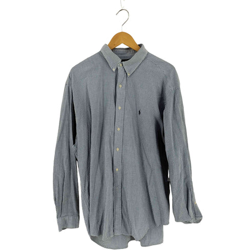 ラルフローレン RALPH LAUREN 90S インド製 ギンガムチェック ボタンダウンシャツ メンズ import:XL