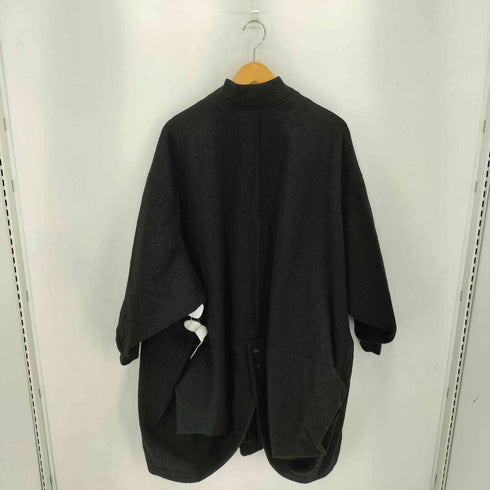 ヨウジヤマモト Yohji Yamamoto collections SHRINKED WOOL SERGE PADDED DRAPE COAT レディース 2