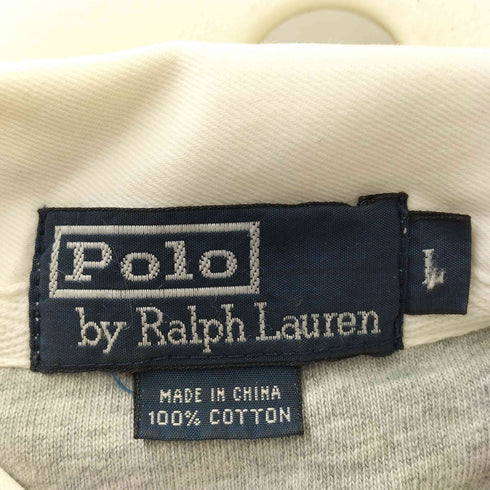 ポロバイラルフローレン Polo by RALPH LAUREN 90S ロゴワッペン付 ラガーシャツ メンズ import:L