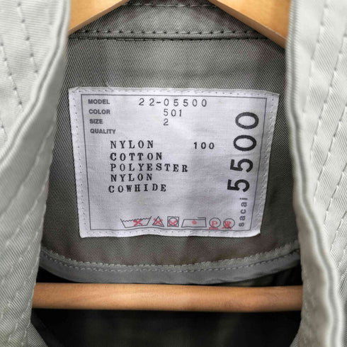 サカイ Sacai 22AW COLOR501 ナイロン ミリタリー キルティングジャケット 阪急梅田Open メンズ 2