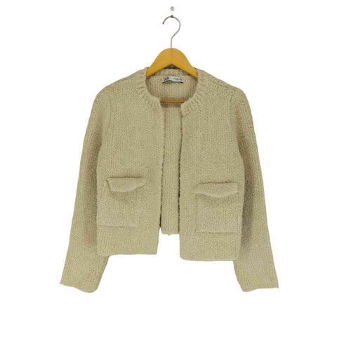 ザラ ZARA BOUCLE KNIT CARDIGAN レディース S
