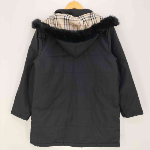 バーバリーロンドン BURBERRY LONDON 裏地ノバチェック フェイクファー 中綿 コート レディース 160A