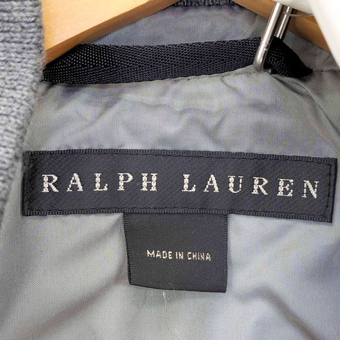 ラルフローレンブラックレーベル RALPH LAUREN BLACK LABEL シープレザー ハイネック ダブルジップ ダウンベスト レディース import:S