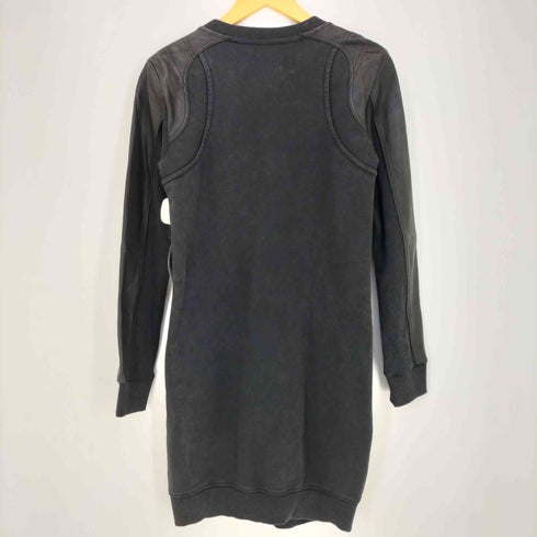 ディーゼル DIESEL 袖シープレザー切替 スウェットワンピース レディース