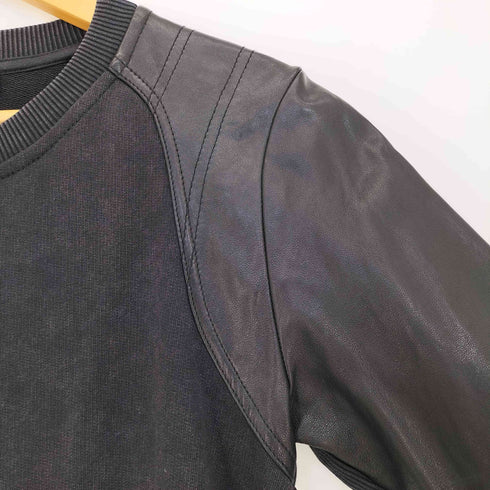 ディーゼル DIESEL 袖シープレザー切替 スウェットワンピース レディース