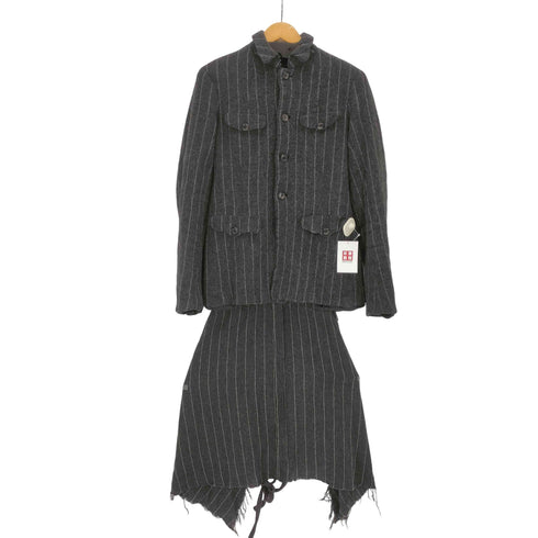 コムデギャルソン COMME des GARCONS AD1994 メタモルフォシス期 巻きスカートドッキングウール縮絨ジャケット メンズ JPN:M
