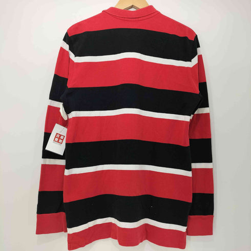 ポロバイラルフローレン Polo by RALPH LAUREN 90s ポニー刺繍 鹿の子 ボーダー L/S ポロシャツ メンズ import:XL