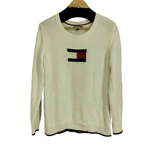 トミーヒルフィガー TOMMY HILFIGER コットン ロゴ刺繍 クルーネックニット メンズ import:L