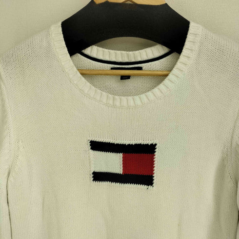 トミーヒルフィガー TOMMY HILFIGER コットン ロゴ刺繍 クルーネックニット メンズ import:L