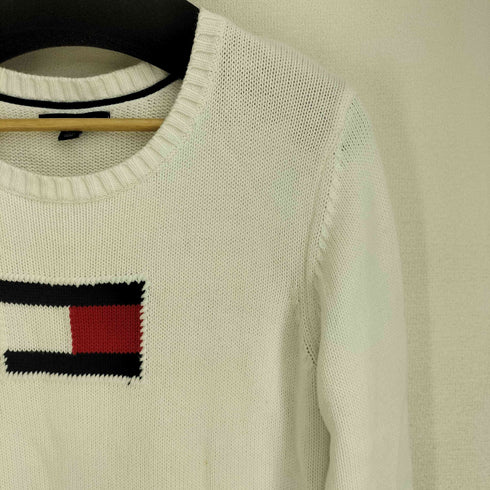 トミーヒルフィガー TOMMY HILFIGER コットン ロゴ刺繍 クルーネックニット メンズ import:L