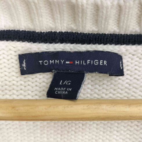 トミーヒルフィガー TOMMY HILFIGER コットン ロゴ刺繍 クルーネックニット メンズ import:L