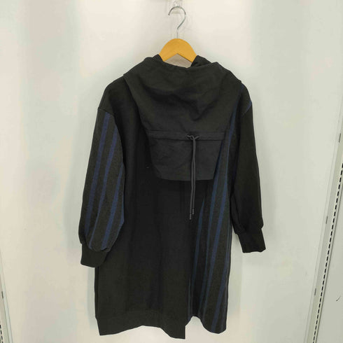 C yards ストライプ切替 プルオーバーパーカー ワンピース レディース