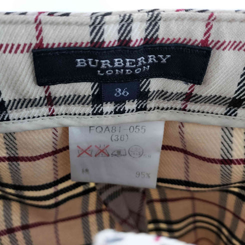 バーバリーロンドン BURBERRY LONDON ノバチェック クロップド パンツ レディース 36