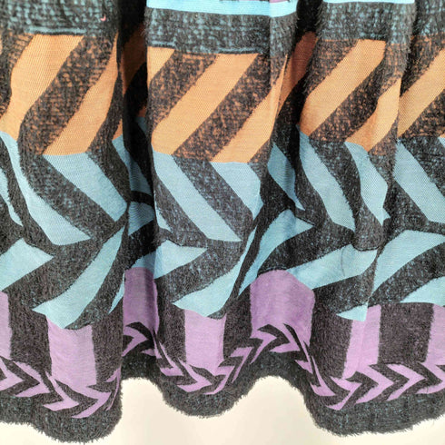 イッセイミヤケミー ISSEY MIYAKE me 切替 マルチカラーティアードスカート レディース
