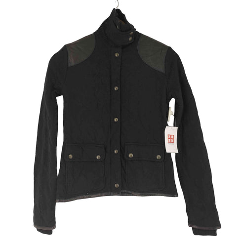 ラルフローレン RALPH LAUREN レザーパッチ カシミア混 ニットジャケット レディース import:S