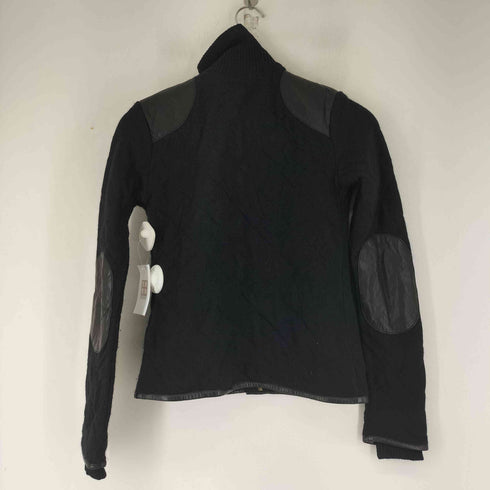 ラルフローレン RALPH LAUREN レザーパッチ カシミア混 ニットジャケット レディース import:S