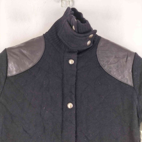 ラルフローレン RALPH LAUREN レザーパッチ カシミア混 ニットジャケット レディース import:S