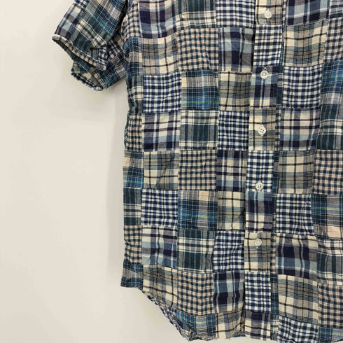 ウエアハウス WAREHOUSE DUBBLEWORKS パッチワーク S/S ボタンダウン シャツ メンズ JPN:S