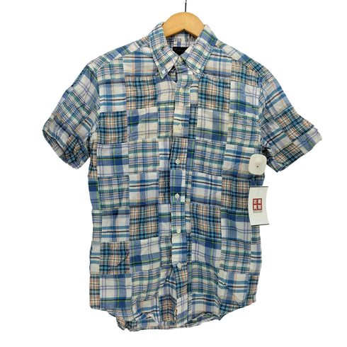 ウエアハウス WAREHOUSE DUBBLEWORKS パッチワーク S/S ボタンダウン シャツ メンズ JPN:S