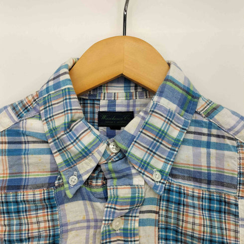 ウエアハウス WAREHOUSE DUBBLEWORKS パッチワーク S/S ボタンダウン シャツ メンズ JPN:S