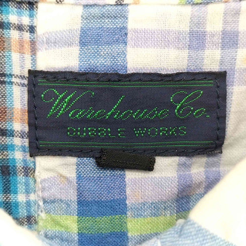 ウエアハウス WAREHOUSE DUBBLEWORKS パッチワーク S/S ボタンダウン シャツ メンズ JPN:S