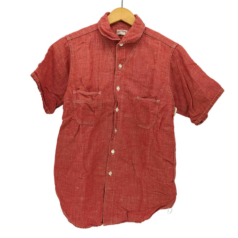THE DOUBLE DIAMOND LOT 420 マチ付き シャンブレー S/S ワーク シャツ メンズ 14
