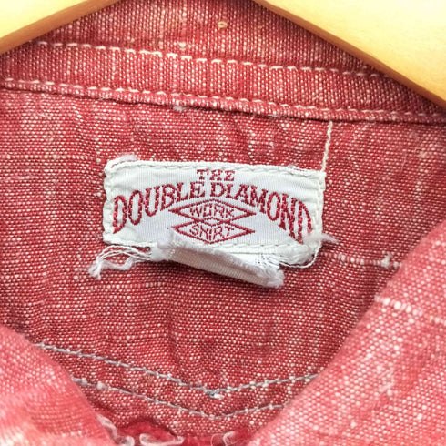 THE DOUBLE DIAMOND LOT 420 マチ付き シャンブレー S/S ワーク シャツ メンズ 14