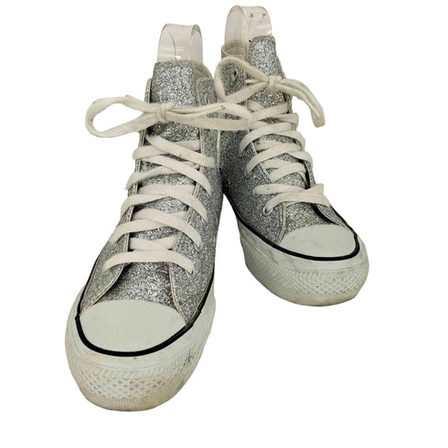 コンバース CONVERSE ALL STAR HI シルバー ラメ グリッター レディース JPN:23.5