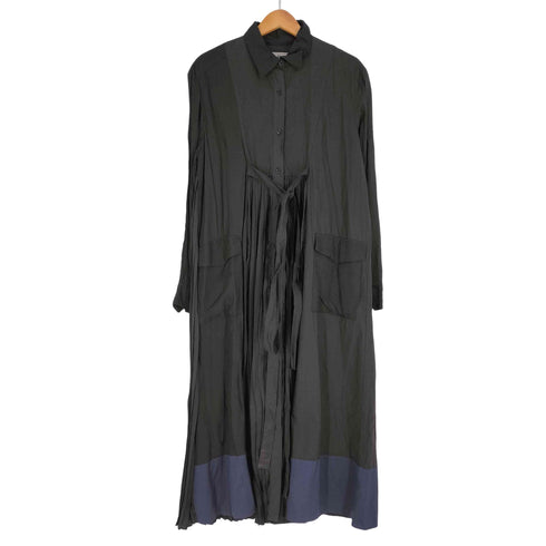 ザラ ZARA SRPLS プリーツ切替 ツートン シャツワンピース レディース import:S