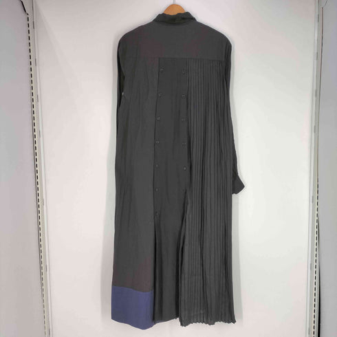 ザラ ZARA SRPLS プリーツ切替 ツートン シャツワンピース レディース import:S