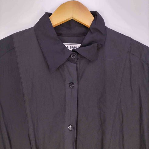 ザラ ZARA SRPLS プリーツ切替 ツートン シャツワンピース レディース import:S