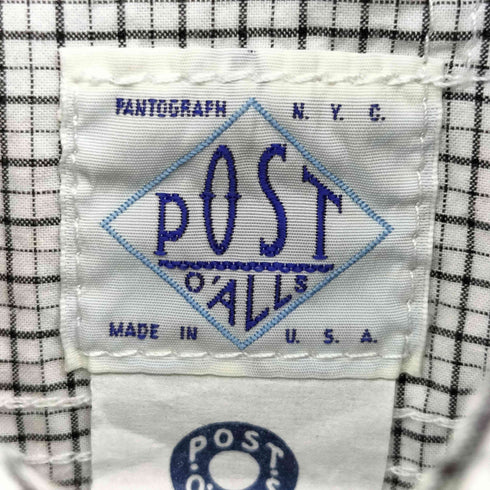 ポストオーバーオールズ POST OVERALLS USA製 マチ付き L/S レギュラーカラー シャツ メンズ import:XS