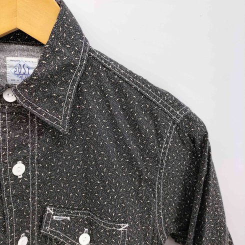 ポストオーバーオールズ POST OVERALLS USA製 C-POST ロングスリーブ 総柄 シャツ メンズ import:XS