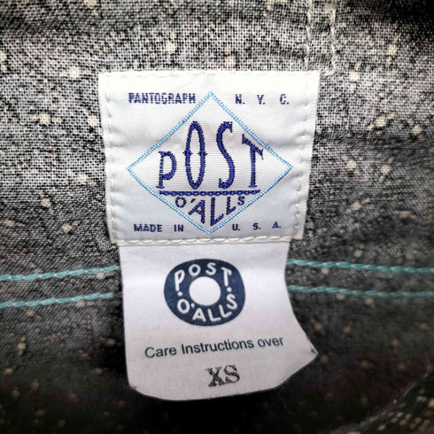 ポストオーバーオールズ POST OVERALLS USA製 C-POST ロングスリーブ 総柄 シャツ メンズ import:XS