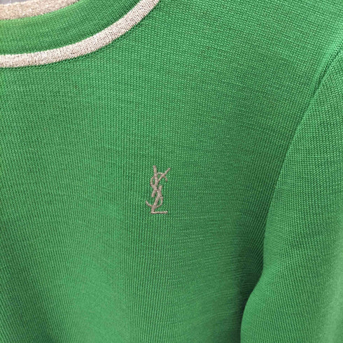 イヴサンローラン Yves Saint Laurent 刺繍ロゴ ラメニット レディース M