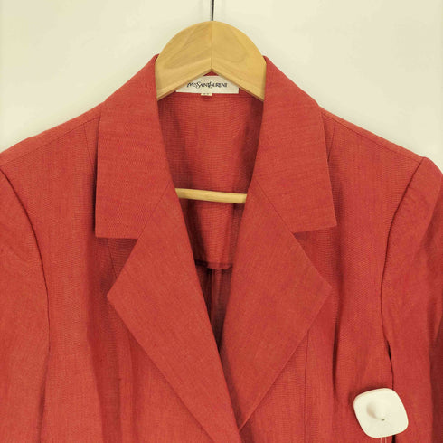 イヴサンローラン Yves Saint Laurent リネンシャツジャケット レディース 36