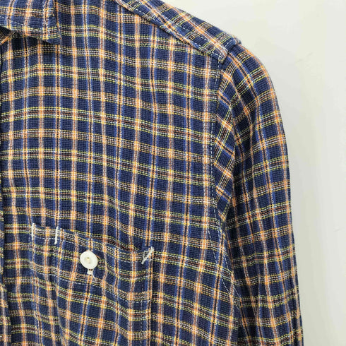 ポストオーバーオールズ POST OVERALLS USA製 マチ付き 両ポケ タータンチェック L/S シャツ メンズ import:XS