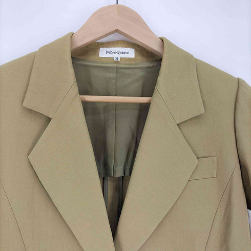 イヴサンローラン Yves Saint Laurent リネン混 シャツジャケット レディース 36