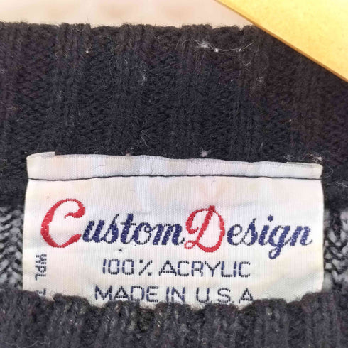 CUSTOM DESIGN USA製 総柄ラメ アクリルニット Y2K レディース