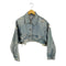 ザラ ZARA ダメージ加工 クロップド デニムジャケット レディース import:M